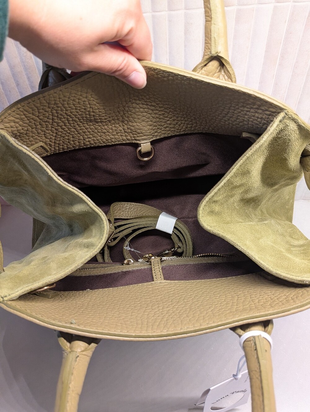 NWT Anna Paolo Riva Italian Leather & Suede Handbag - Picture 4 of 8